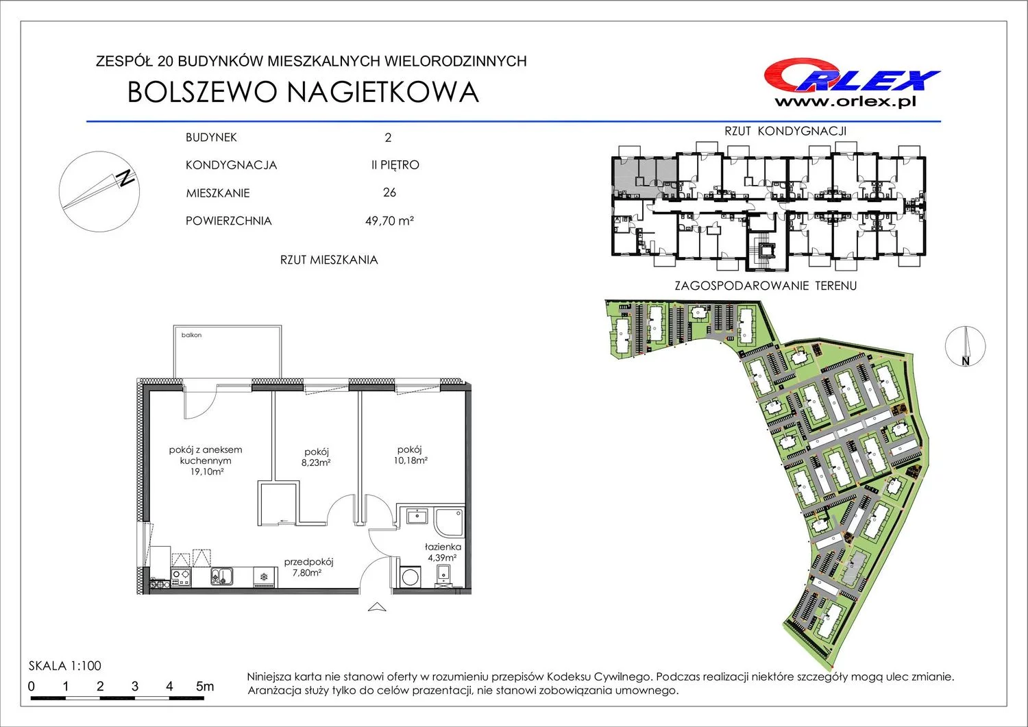 Mieszkanie 49,70 m², piętro 2, oferta nr 26, Nagietkowa, Bolszewo, ul. Nagietkowa