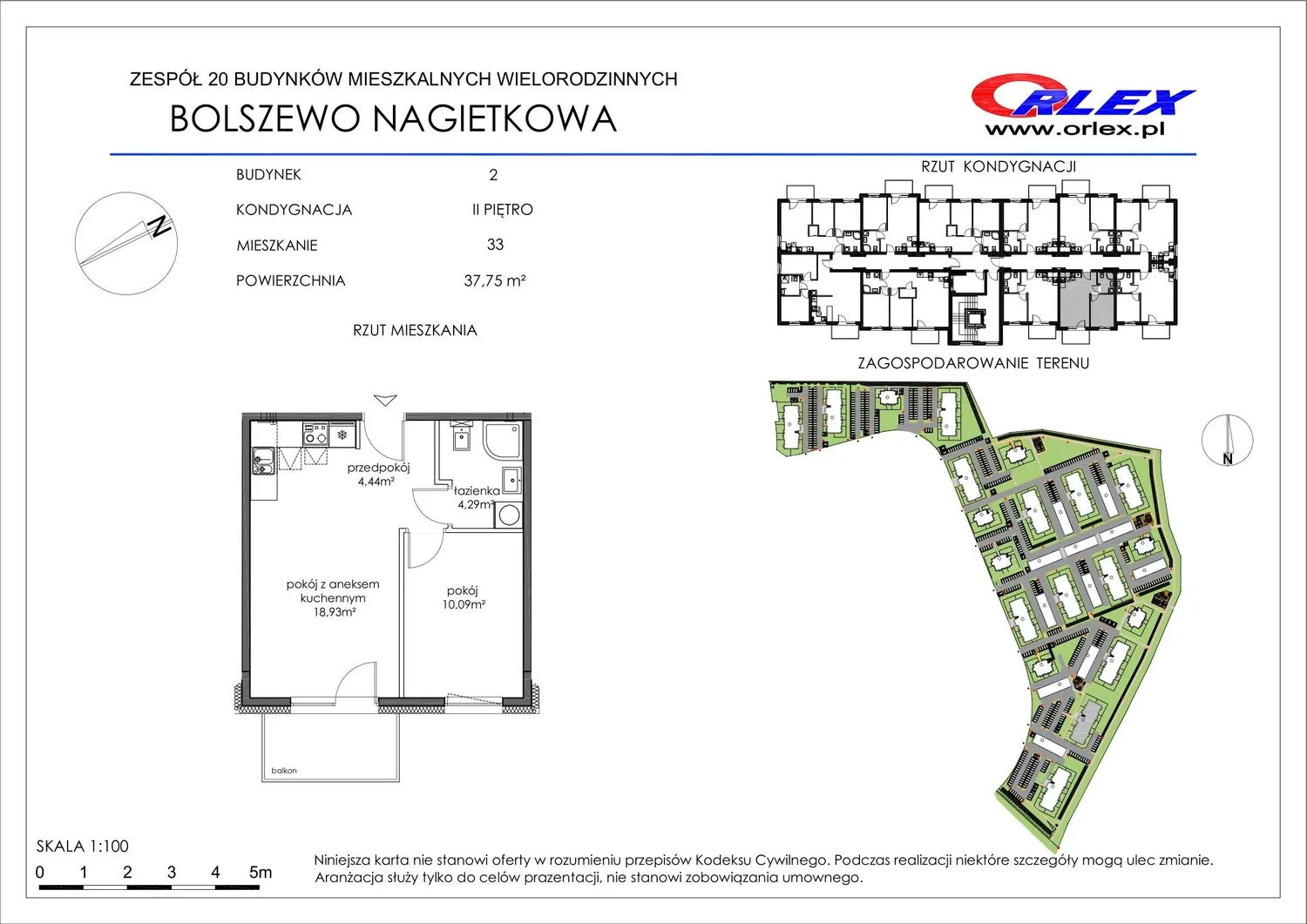 Mieszkanie 37,75 m², piętro 2, oferta nr 33, Nagietkowa, Bolszewo, ul. Nagietkowa