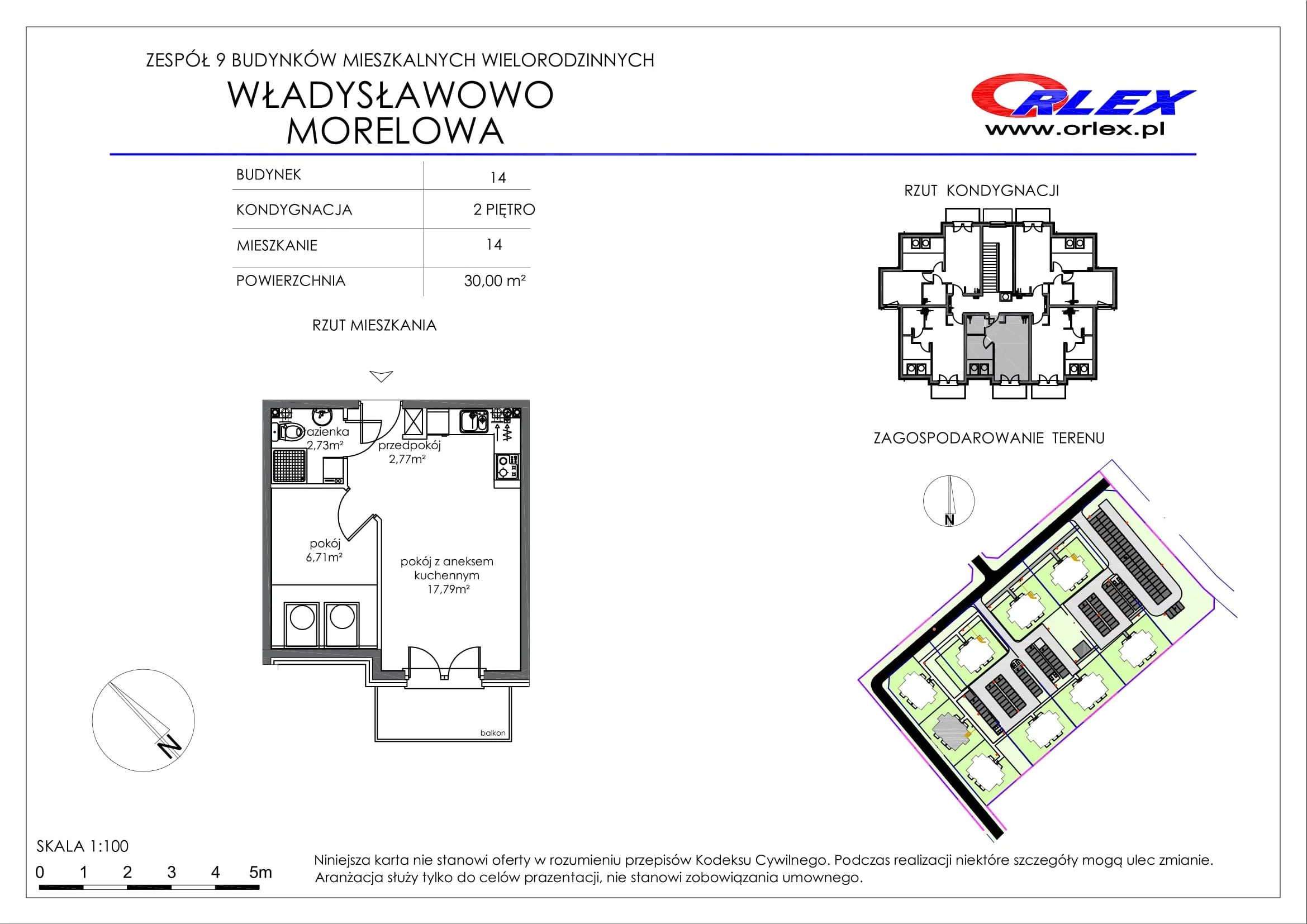 Mieszkanie 30,00 m², piętro 2, oferta nr Bud.14.M.14, Osiedle Władysławowo, Władysławowo, ul. Morelowa