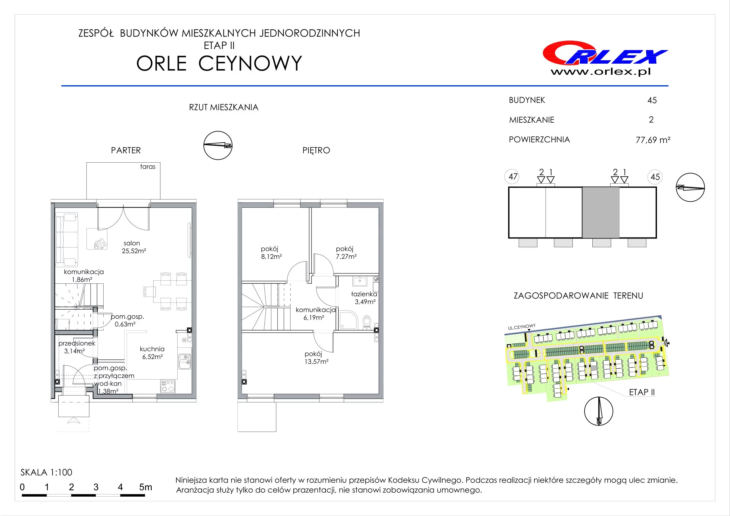 Dom 77,69 m², oferta nr 45/2, Orle, Orle, ul. Ceynowy