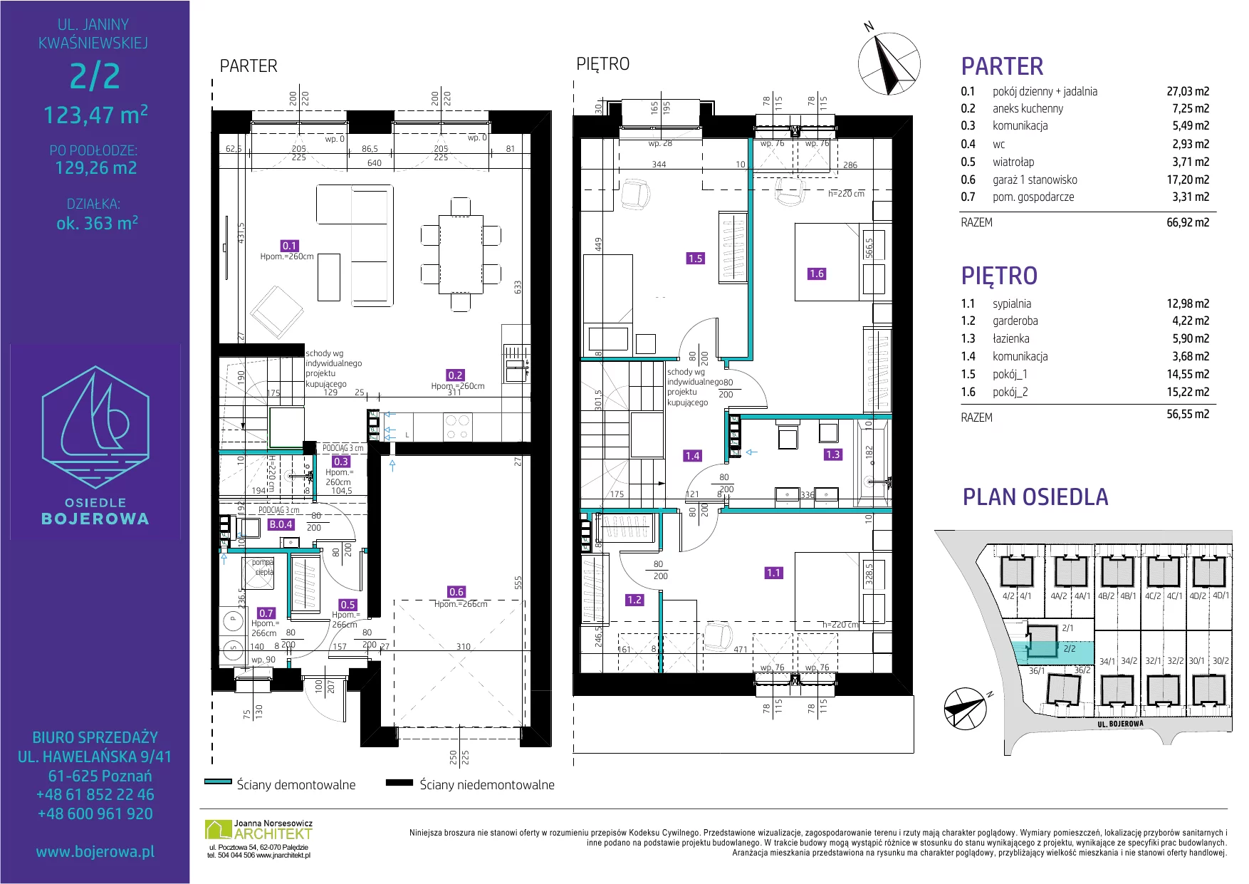 Dom 123,43 m², oferta nr 2/2., Osiedle Bojerowa, Poznań, Kiekrz, ul. Bojerowa