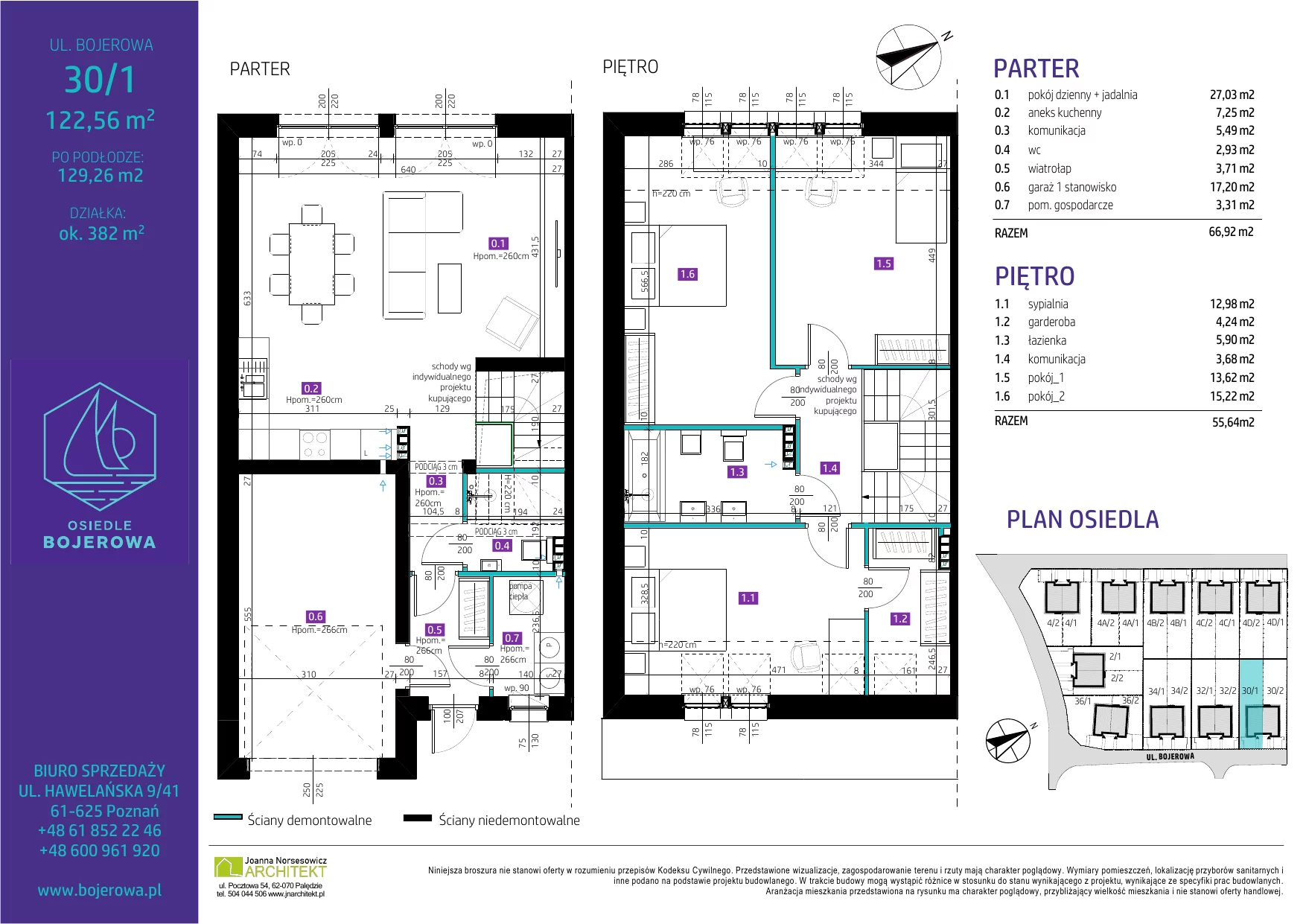 Dom 122,52 m², oferta nr 30/1., Osiedle Bojerowa, Poznań, Kiekrz, ul. Bojerowa