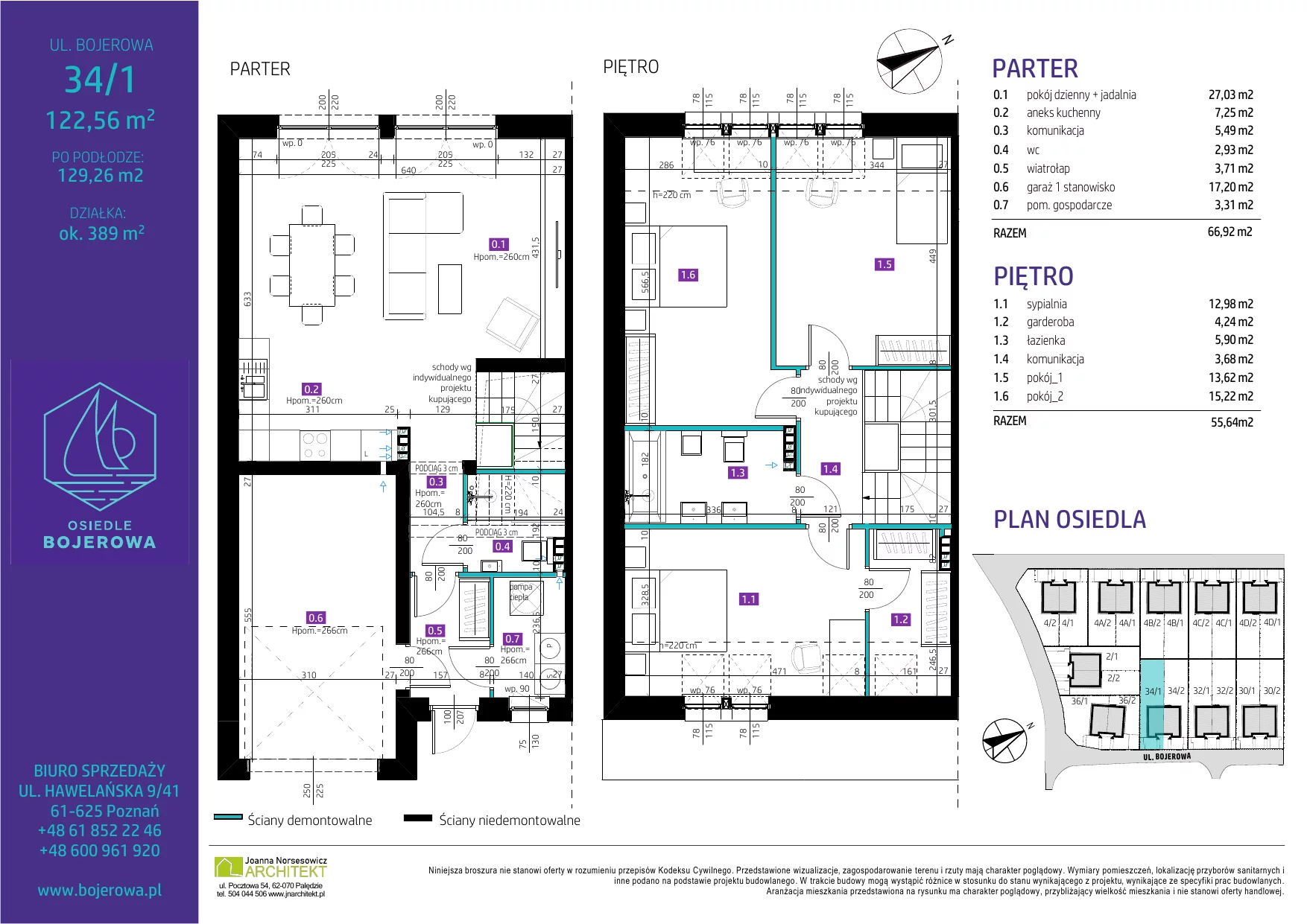 Dom 122,52 m², oferta nr 34/1, Osiedle Bojerowa, Poznań, Kiekrz, ul. Bojerowa