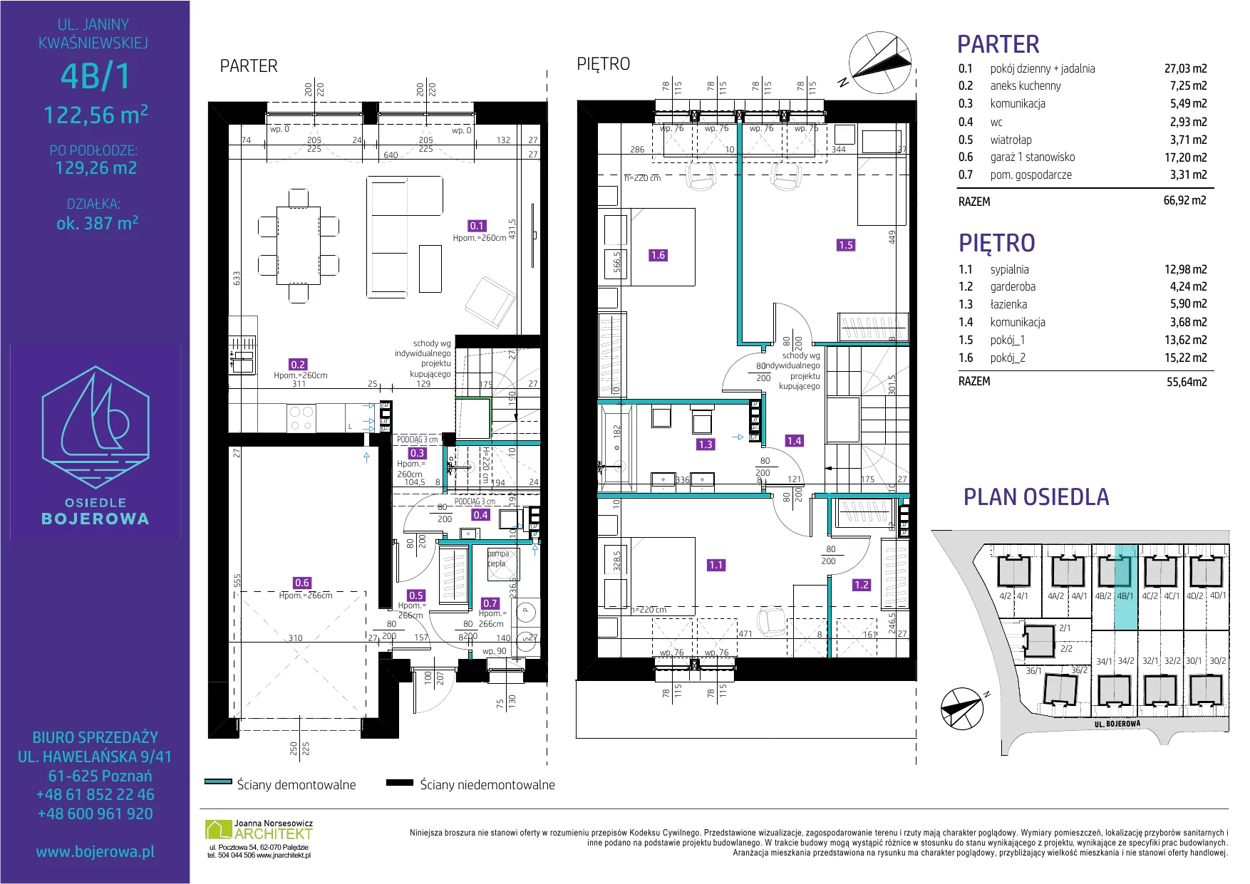 Dom 122,52 m², oferta nr 4B/1, Osiedle Bojerowa, Poznań, Kiekrz, ul. Bojerowa