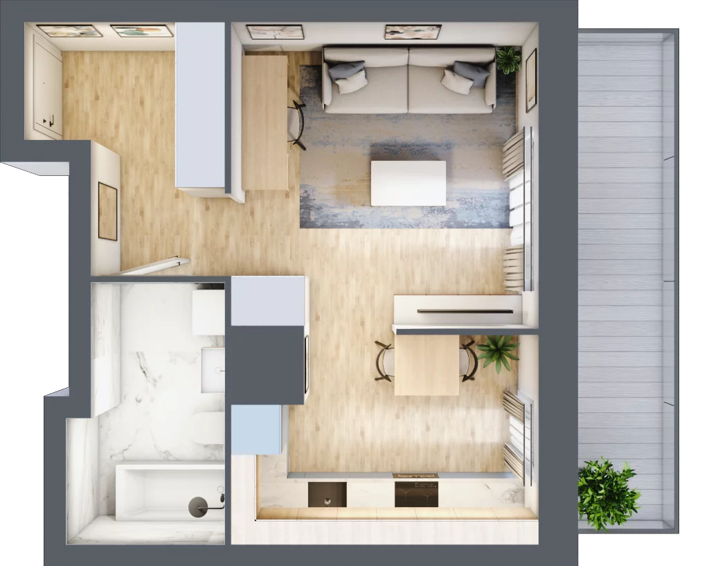 1 pokój, mieszkanie 34,22 m², piętro 8, oferta nr A/8/71B, Osiedle Hawelańska III etap, Poznań, Winogrady, ul. Hawelańska 25