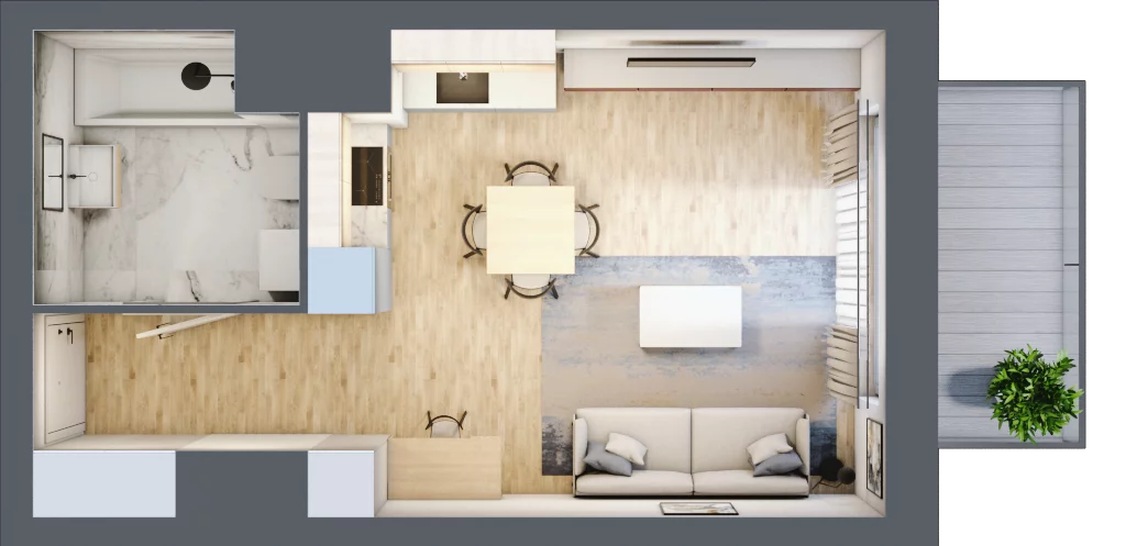 1 pokój, mieszkanie 32,01 m², piętro 1, oferta nr A/1/10, Osiedle Hawelańska III etap, Poznań, Winogrady, ul. Hawelańska 25