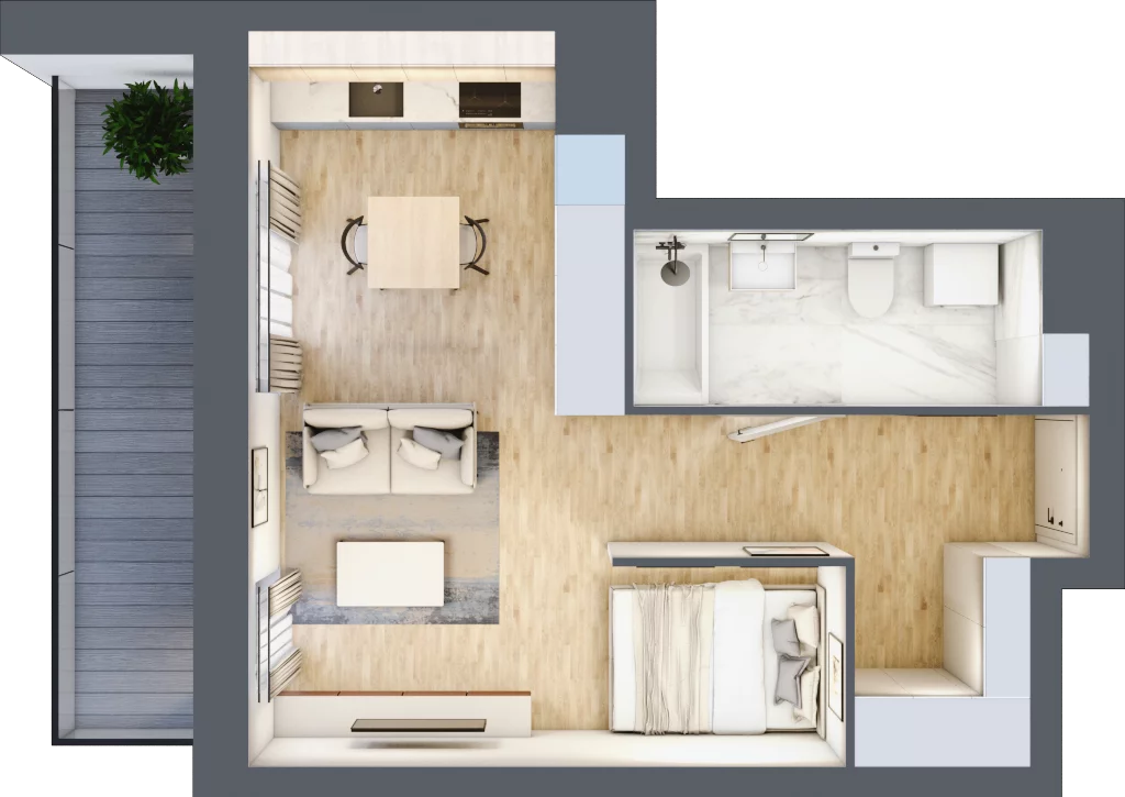 1 pokój, mieszkanie 36,33 m², parter, oferta nr A/8/74B, Osiedle Hawelańska III etap, Poznań, Winogrady, ul. Hawelańska 25