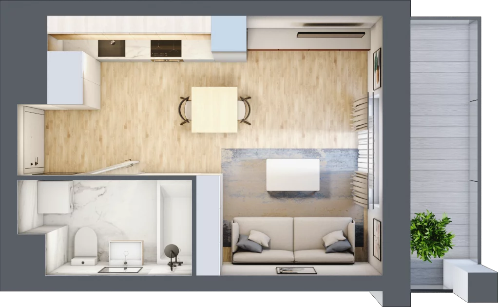 1 pokój, mieszkanie 26,05 m², piętro 8, oferta nr A/8/71A, Osiedle Hawelańska III etap, Poznań, Winogrady, ul. Hawelańska 25