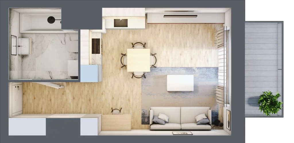 1 pokój, mieszkanie 32,01 m², piętro 6, oferta nr A/6/60, Osiedle Hawelańska III etap, Poznań, Winogrady, ul. Hawelańska 25
