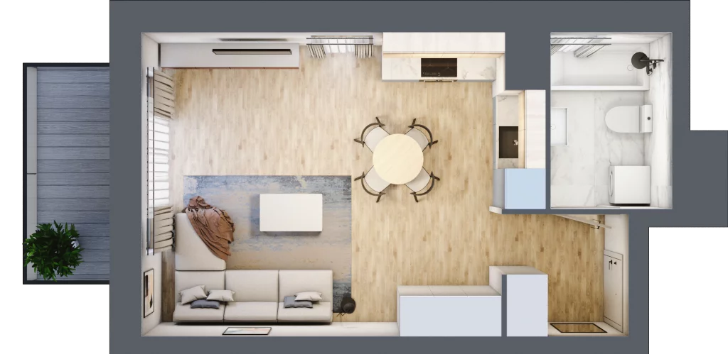 1 pokój, mieszkanie 33,42 m², piętro 6, oferta nr B/6/71, Osiedle Hawelańska III etap, Poznań, Winogrady, ul. Hawelańska 25