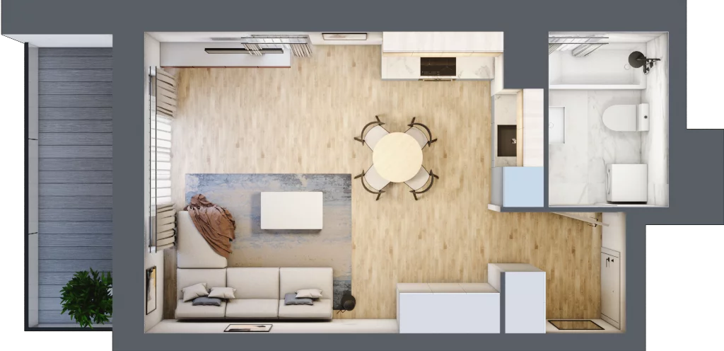 1 pokój, mieszkanie 33,42 m², piętro 8, oferta nr B/8/94, Osiedle Hawelańska III etap, Poznań, Winogrady, ul. Hawelańska 25