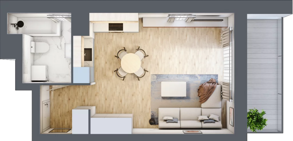 1 pokój, mieszkanie 33,85 m², piętro 10, oferta nr B/10/112, Osiedle Hawelańska III etap, Poznań, Winogrady, ul. Hawelańska 25