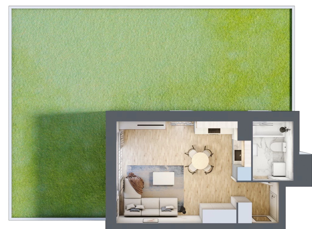 1 pokój, mieszkanie 33,42 m², piętro 1, oferta nr B/1/11, Osiedle Hawelańska III etap, Poznań, Winogrady, ul. Hawelańska 25