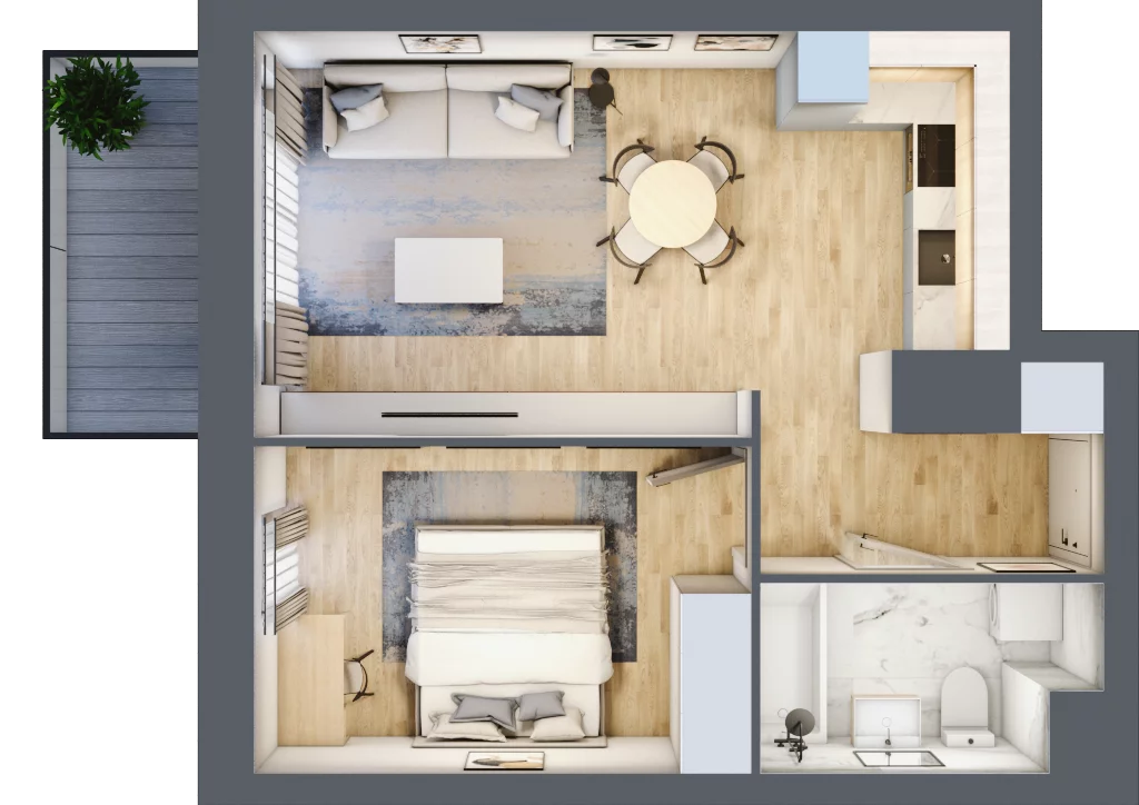 2 pokoje, mieszkanie 41,50 m², piętro 7, oferta nr B/7/84, Osiedle Hawelańska III etap, Poznań, Winogrady, ul. Hawelańska 25