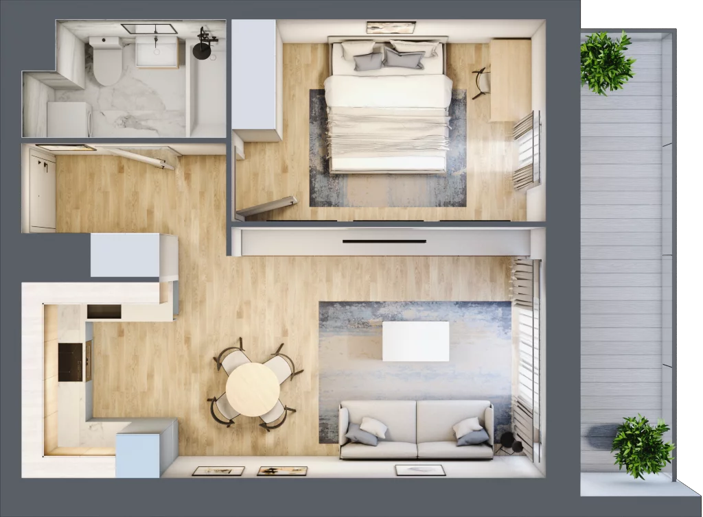 2 pokoje, mieszkanie 43,78 m², piętro 10, oferta nr B/10/110, Osiedle Hawelańska III etap, Poznań, Winogrady, ul. Hawelańska 25