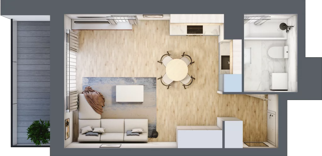 1 pokój, mieszkanie 33,42 m², piętro 10, oferta nr B/10/113B, Osiedle Hawelańska III etap, Poznań, Winogrady, ul. Hawelańska 25
