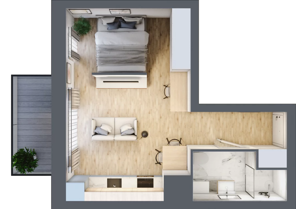 1 pokój, mieszkanie 33,62 m², piętro 7, oferta nr B/7/74, Osiedle Hawelańska III etap, Poznań, Winogrady, ul. Hawelańska 25