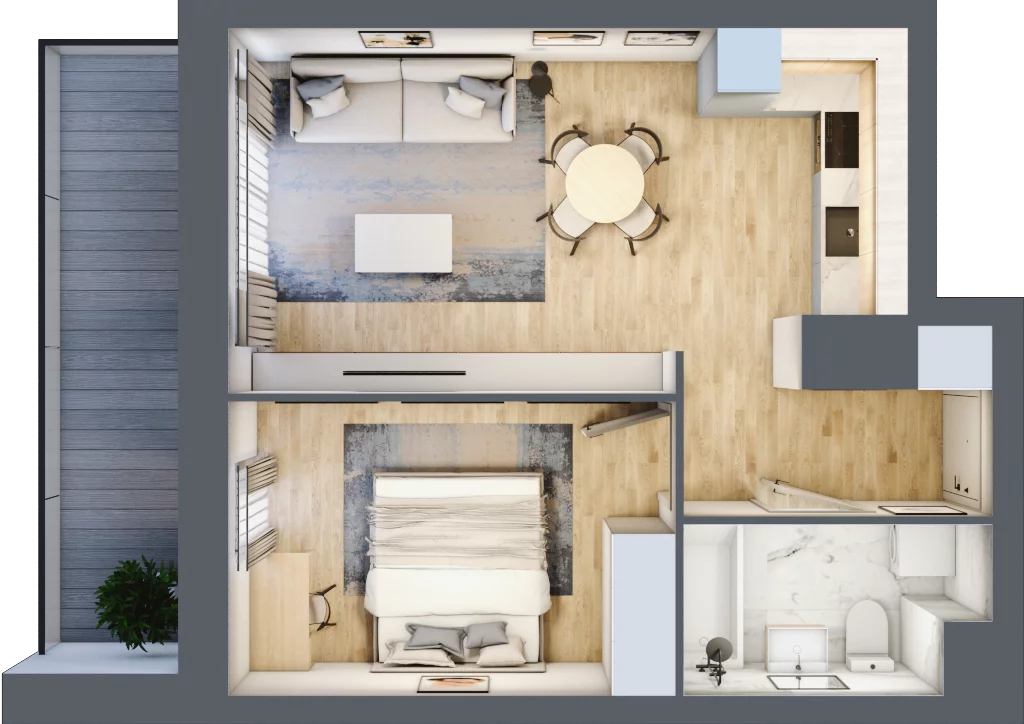 2 pokoje, mieszkanie 41,50 m², piętro 10, oferta nr B/10/113A, Osiedle Hawelańska III etap, Poznań, Winogrady, ul. Hawelańska 25