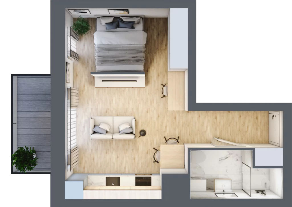 1 pokój, mieszkanie 33,62 m², piętro 5, oferta nr B/5/50, Osiedle Hawelańska III etap, Poznań, Winogrady, ul. Hawelańska 25