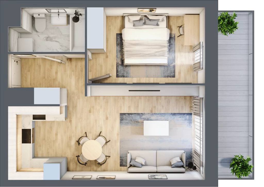 2 pokoje, mieszkanie 43,78 m², piętro 11, oferta nr B/11/118, Osiedle Hawelańska III etap, Poznań, Winogrady, ul. Hawelańska 25