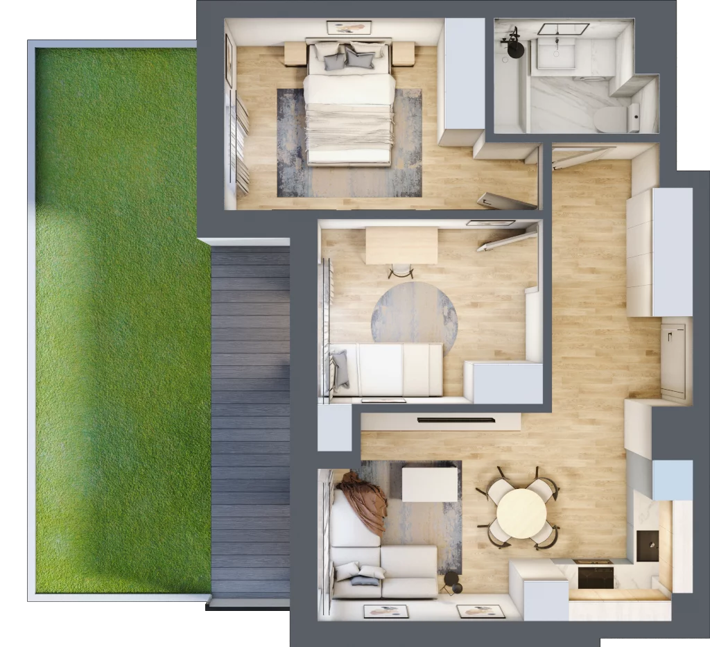 3 pokoje, mieszkanie 50,45 m², parter, oferta nr 2, Pod Klonami 11, Mińsk Mazowiecki, ul. Klonowa 27b