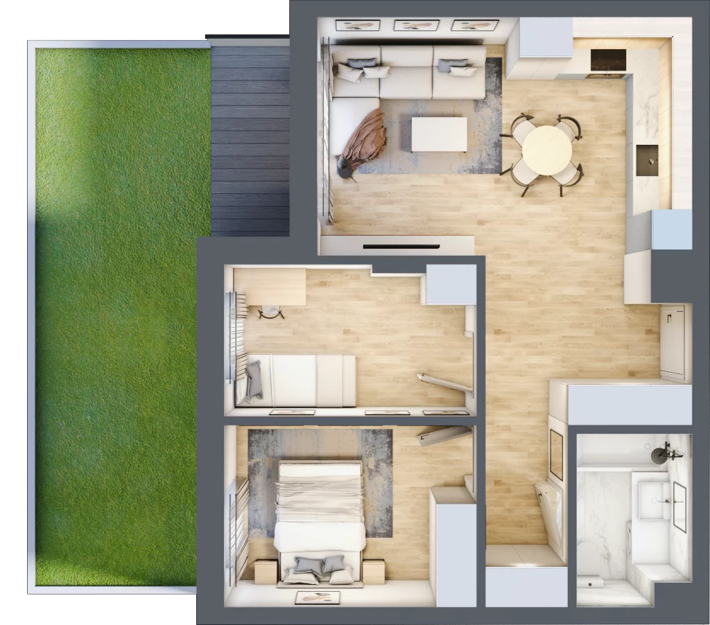 3 pokoje, mieszkanie 54,10 m², parter, oferta nr 3, Pod Klonami 11, Mińsk Mazowiecki, ul. Klonowa 27b