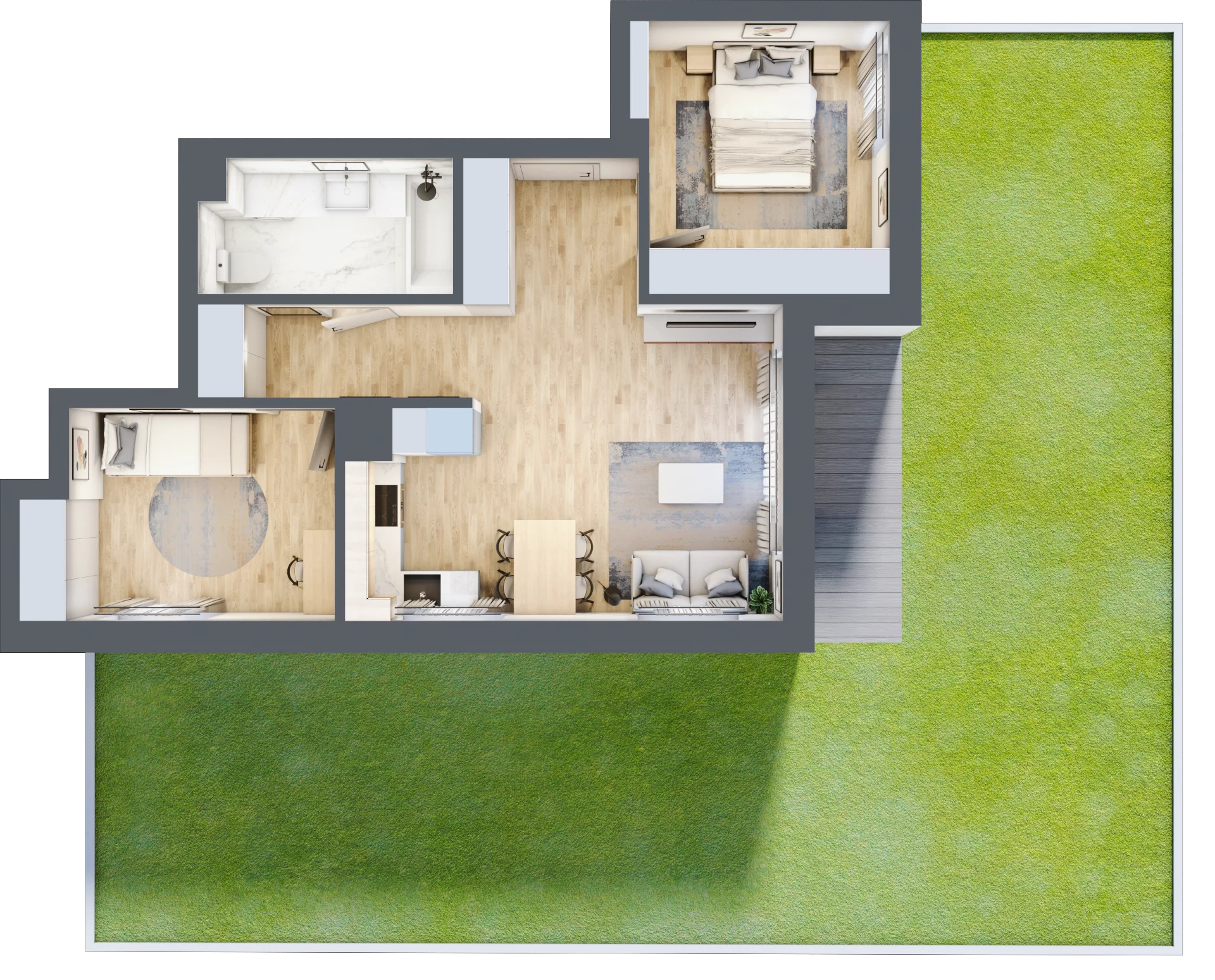 3 pokoje, mieszkanie 58,00 m², parter, oferta nr 34, Pod Klonami 11, Mińsk Mazowiecki, ul. Klonowa 27b