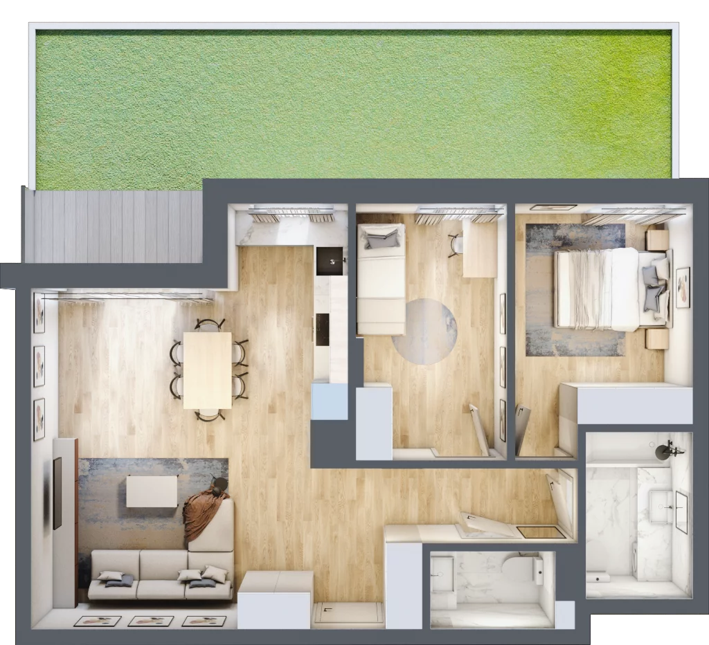 3 pokoje, mieszkanie 67,48 m², parter, oferta nr 38, Pod Klonami 11, Mińsk Mazowiecki, ul. Klonowa 27b