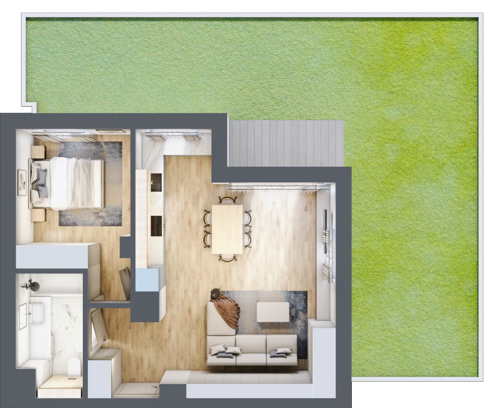 2 pokoje, mieszkanie 51,27 m², parter, oferta nr 35, Pod Klonami 11, Mińsk Mazowiecki, ul. Klonowa 27b