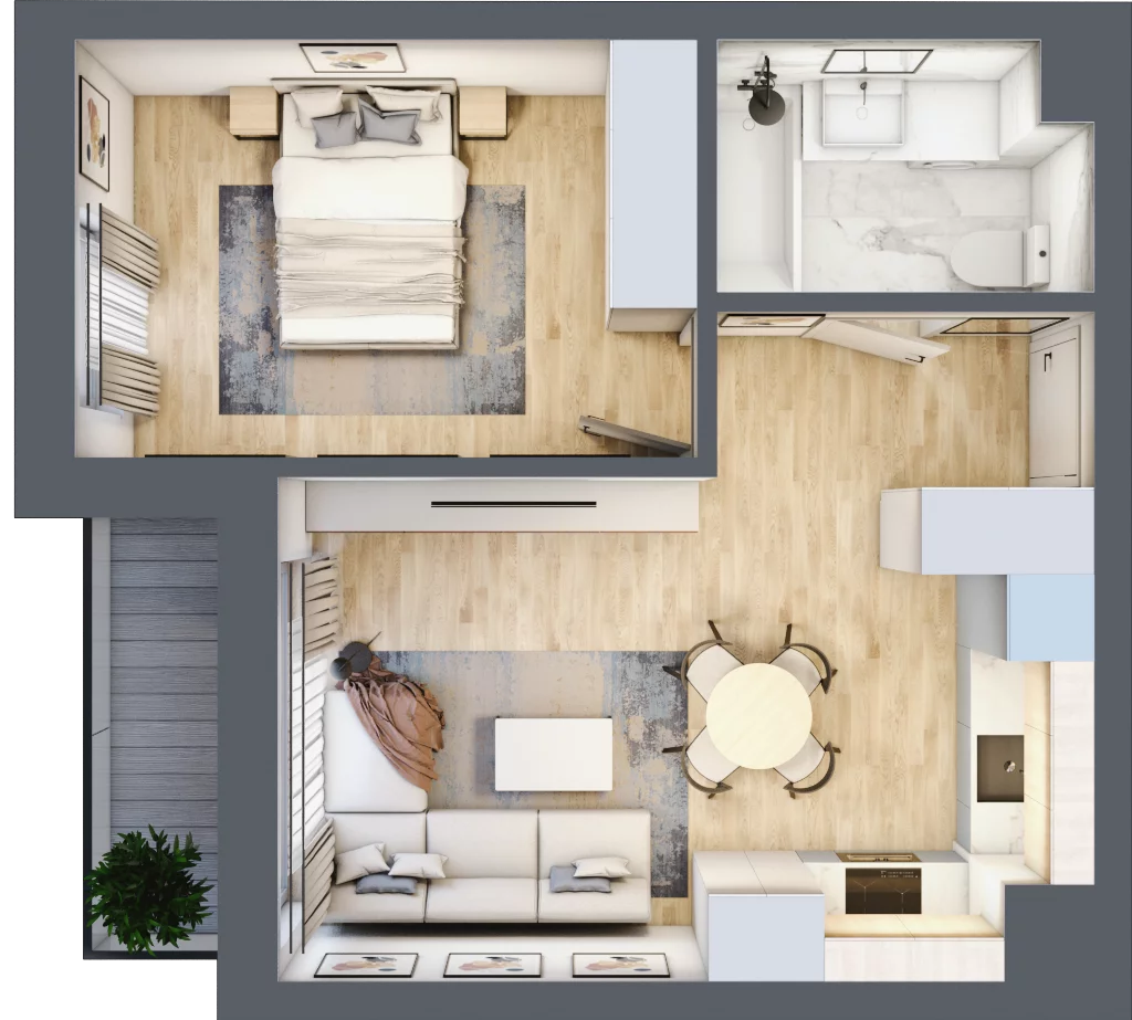 2 pokoje, mieszkanie 38,81 m², piętro 3, oferta nr 60, Pod Klonami 11, Mińsk Mazowiecki, ul. Klonowa 27b