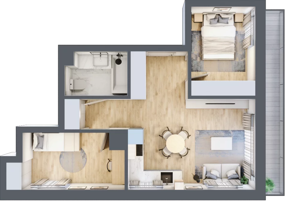 3 pokoje, mieszkanie 49,35 m², piętro 4, oferta nr 66, Pod Klonami 11, Mińsk Mazowiecki, ul. Klonowa 27b