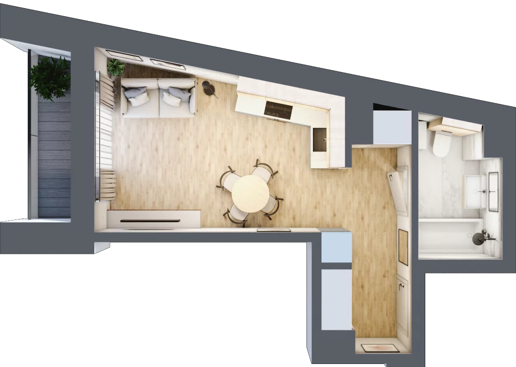 1 pokój, mieszkanie 27,36 m², piętro 1, oferta nr A.1.13, Daszyńskiego Square, Mińsk Mazowiecki, ul. Ignacego Daszyńskiego