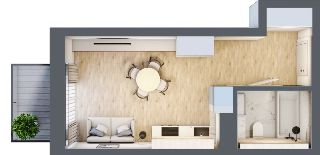 1 pokój, mieszkanie 27,59 m², piętro 1, oferta nr B.1.77, Daszyńskiego Square, Mińsk Mazowiecki, ul. Ignacego Daszyńskiego