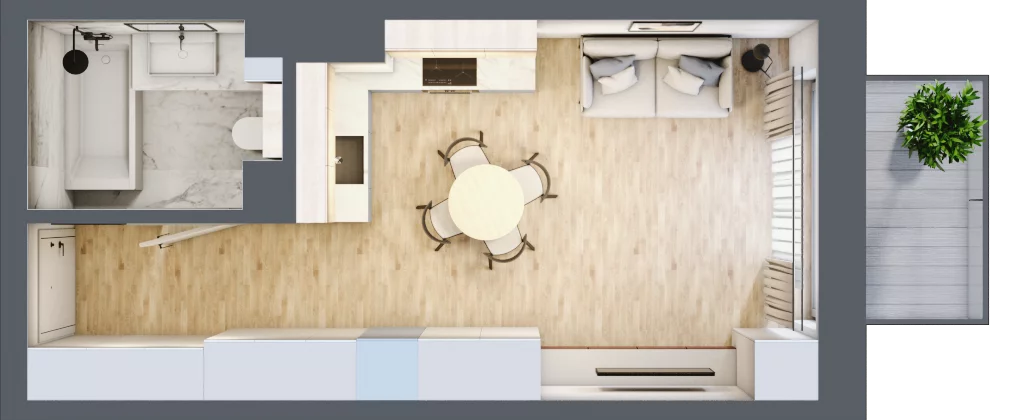 1 pokój, mieszkanie 28,22 m², piętro 1, oferta nr A.1.15, Daszyńskiego Square, Mińsk Mazowiecki, ul. Ignacego Daszyńskiego