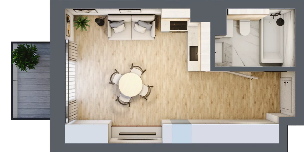1 pokój, mieszkanie 28,94 m², piętro 1, oferta nr B.1.68, Daszyńskiego Square, Mińsk Mazowiecki, ul. Ignacego Daszyńskiego