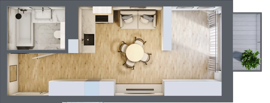 1 pokój, mieszkanie 32,62 m², piętro 3, oferta nr A.3.31, Daszyńskiego Square, Mińsk Mazowiecki, ul. Ignacego Daszyńskiego