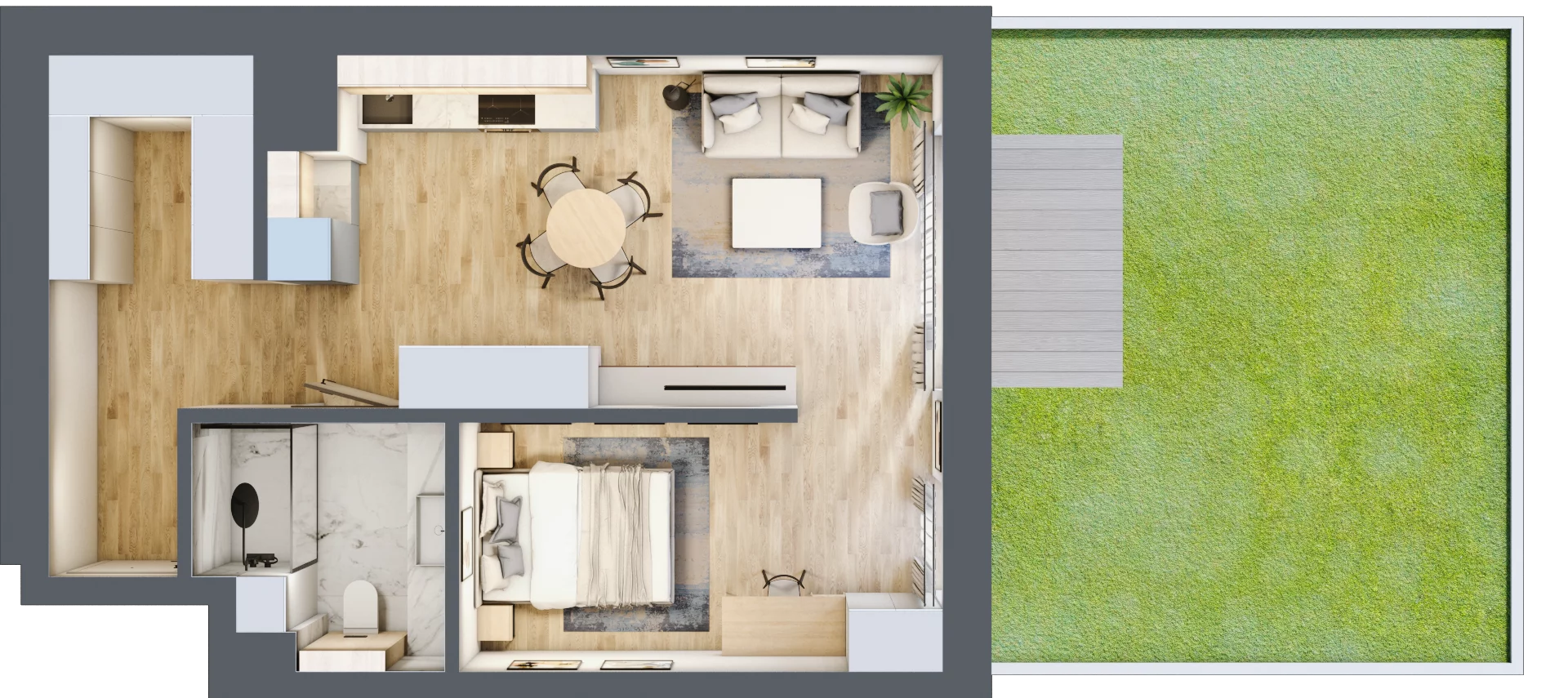 1 pokój, mieszkanie 48,12 m², parter, oferta nr B.0.57, Daszyńskiego Square, Mińsk Mazowiecki, ul. Ignacego Daszyńskiego