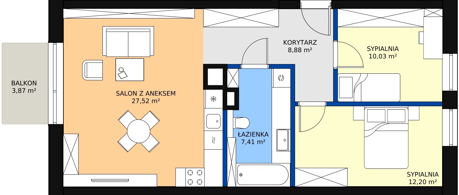 Zalety mieszkania 68.24 m², B.1.66