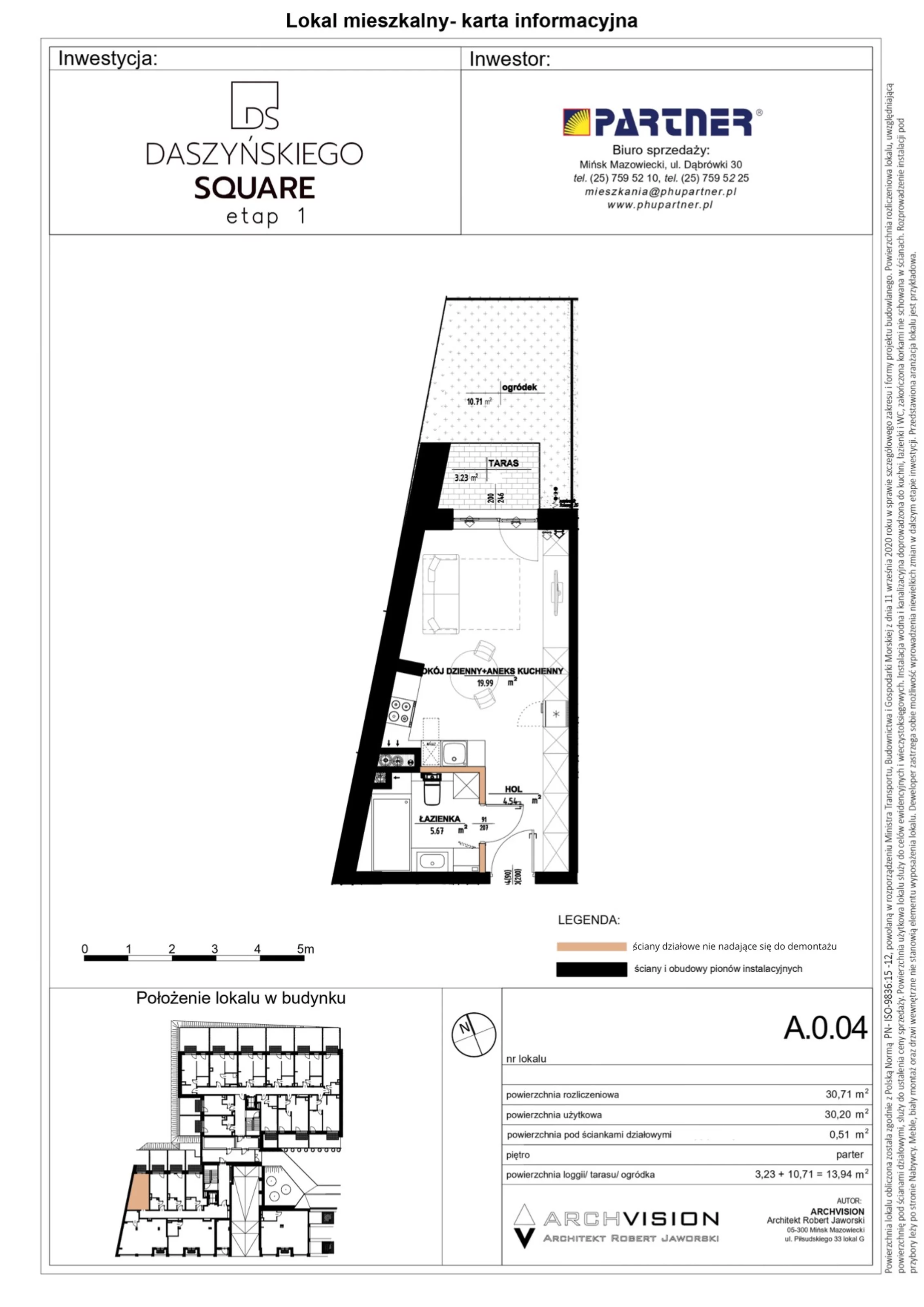 1 pokój, mieszkanie 30,71 m², parter, oferta nr 4, Daszyńskiego Square, Mińsk Mazowiecki, ul. Ignacego Daszyńskiego