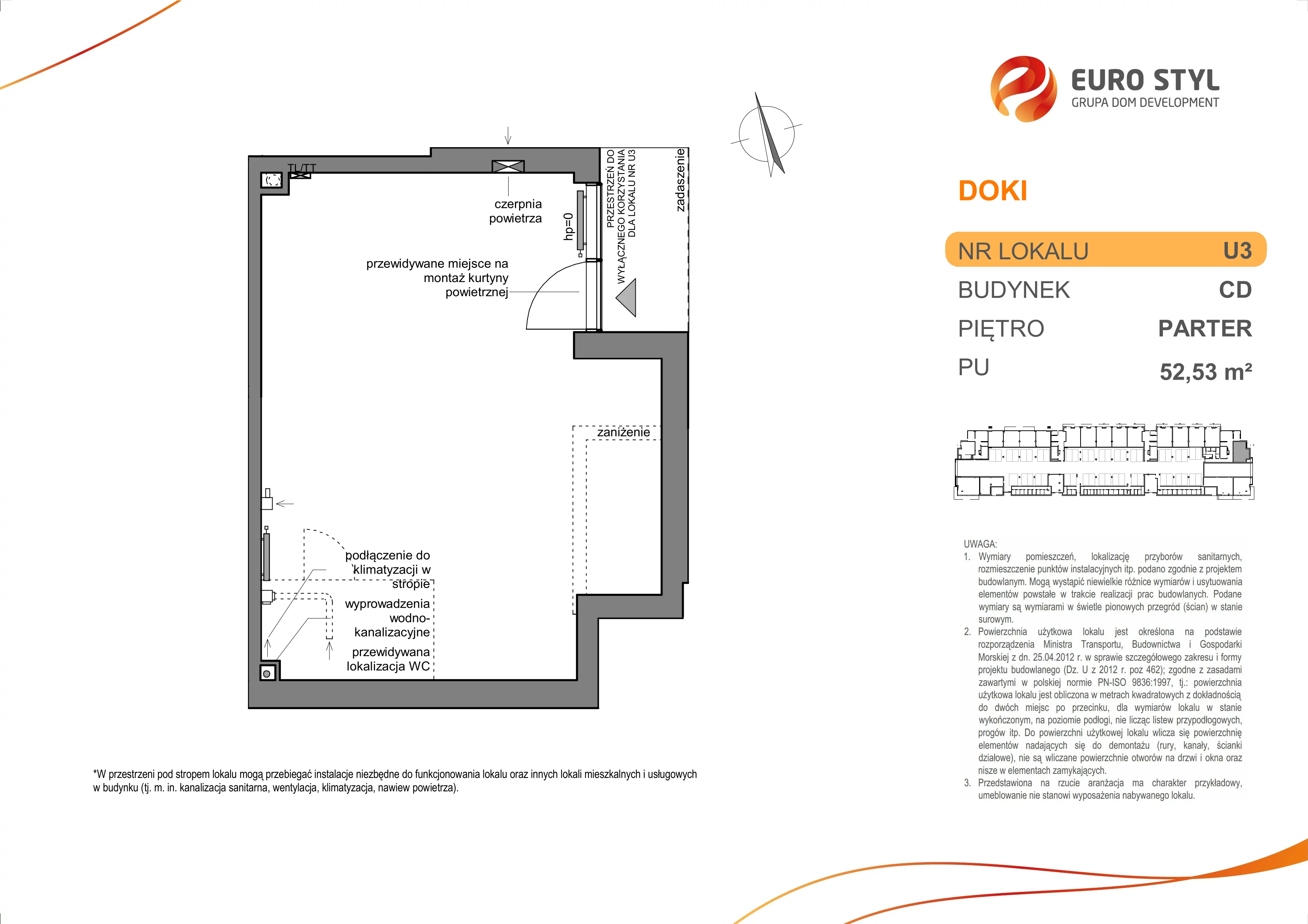Lokal użytkowy 52,53 m², oferta nr CD/3, DOKI Living -  lokale usługowe, Gdańsk, Śródmieście, ul. Aleja Doki