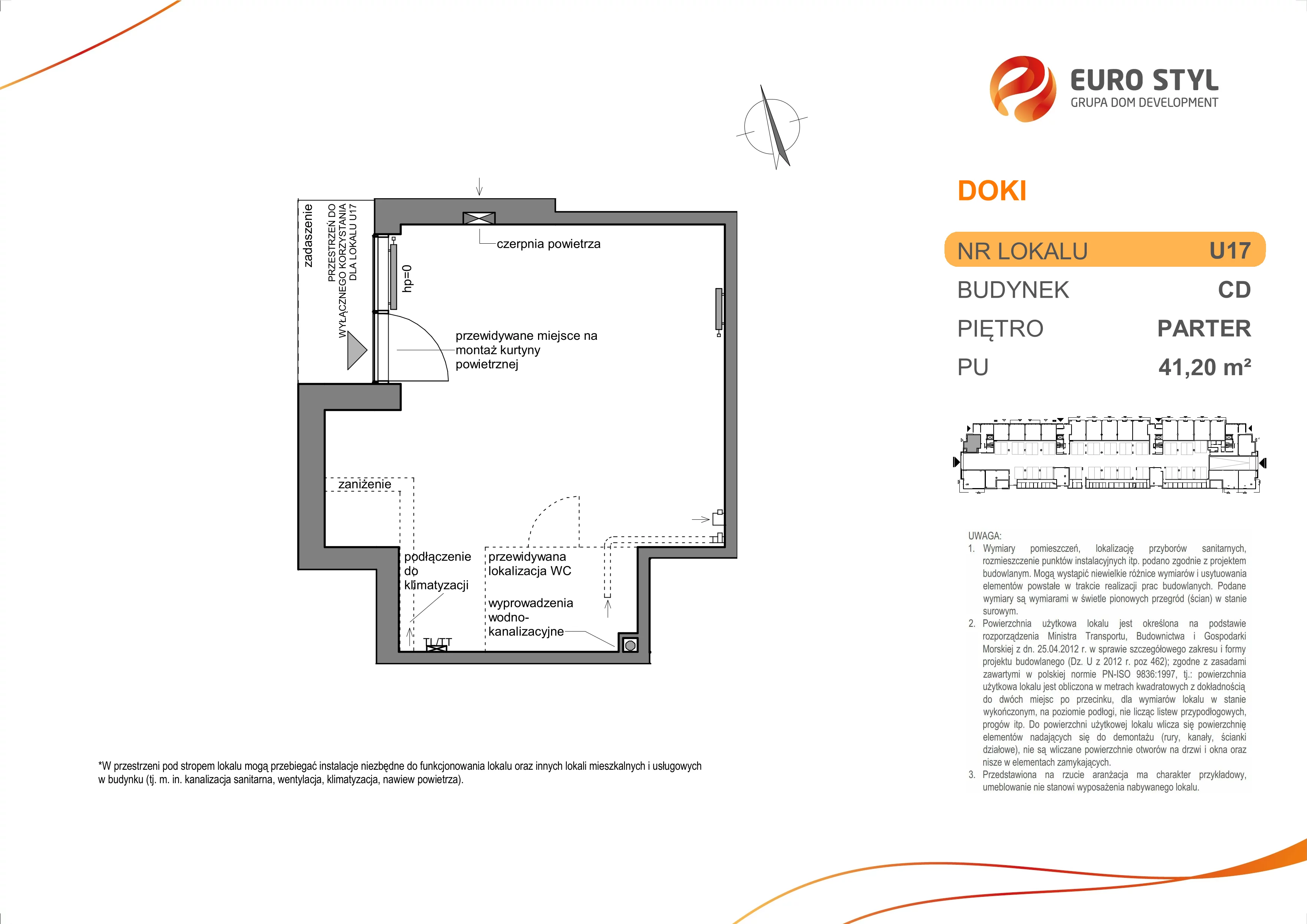 Lokal użytkowy 41,20 m², oferta nr CD/17, DOKI Living -  lokale usługowe, Gdańsk, Śródmieście, ul. Aleja Doki