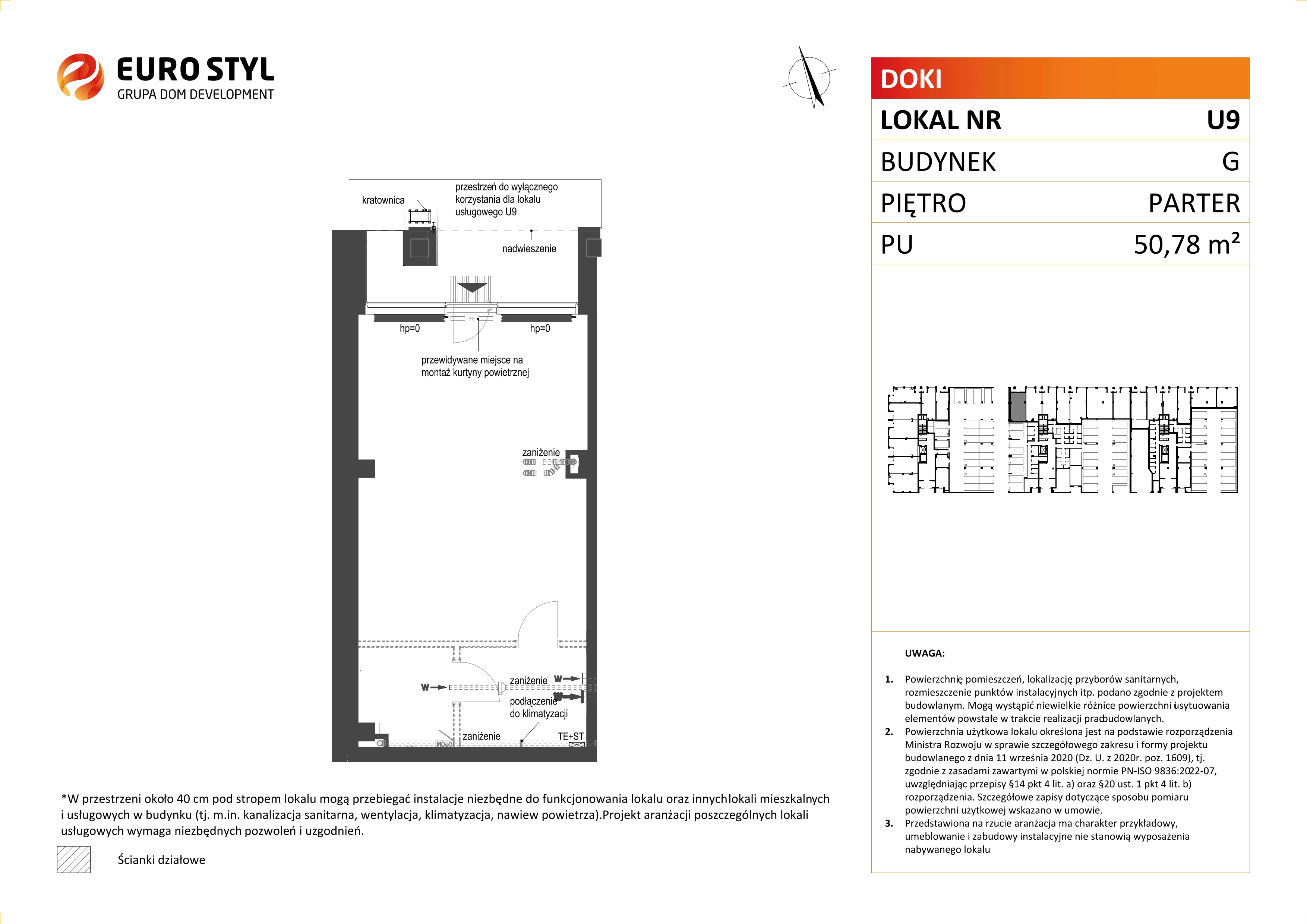 Lokal użytkowy 50,78 m², oferta nr G/U9, DOKI Living -  lokale usługowe, Gdańsk, Śródmieście, ul. Aleja Doki