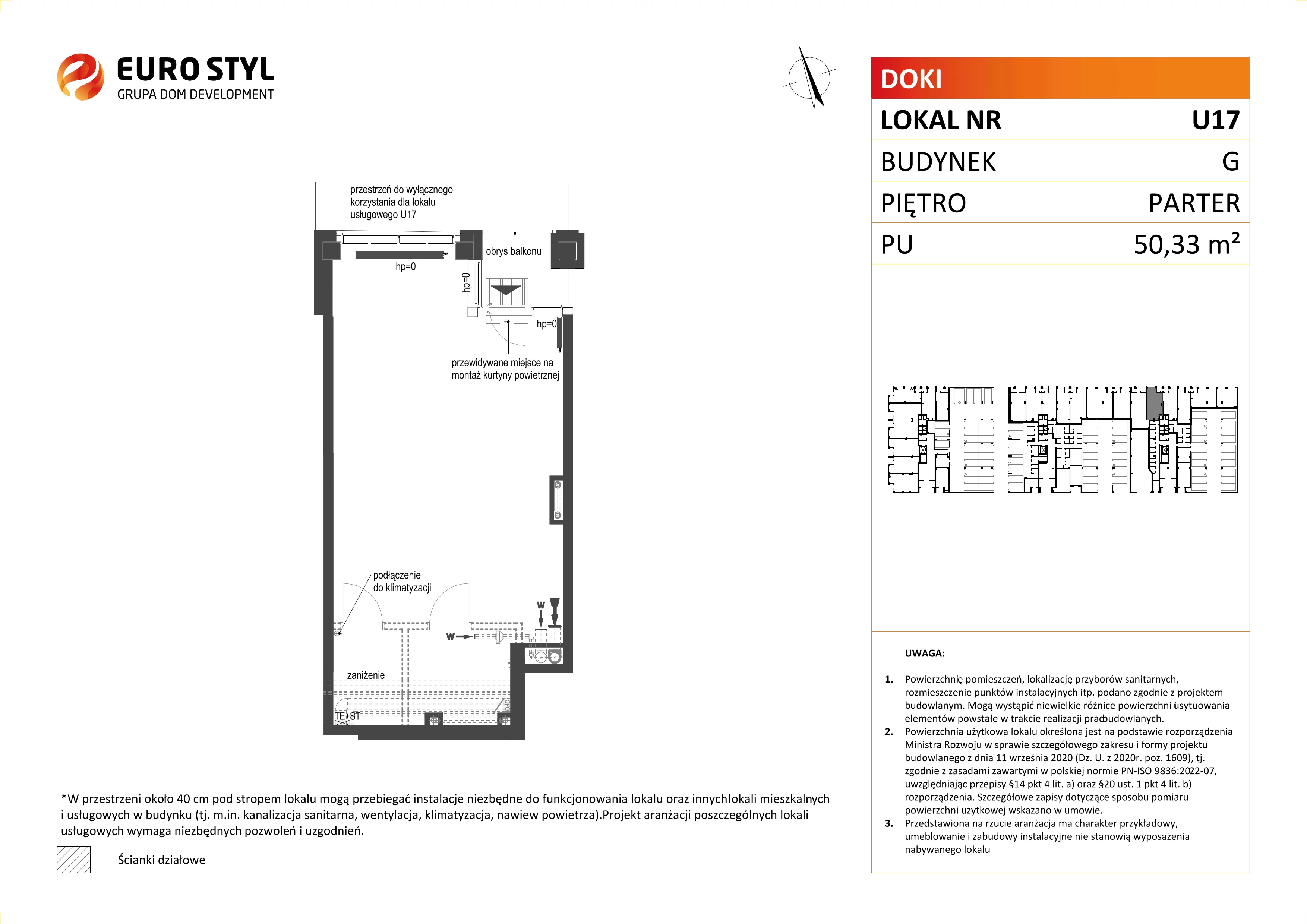 Lokal użytkowy 50,33 m², oferta nr G/U17, DOKI Living -  lokale usługowe, Gdańsk, Śródmieście, ul. Aleja Doki