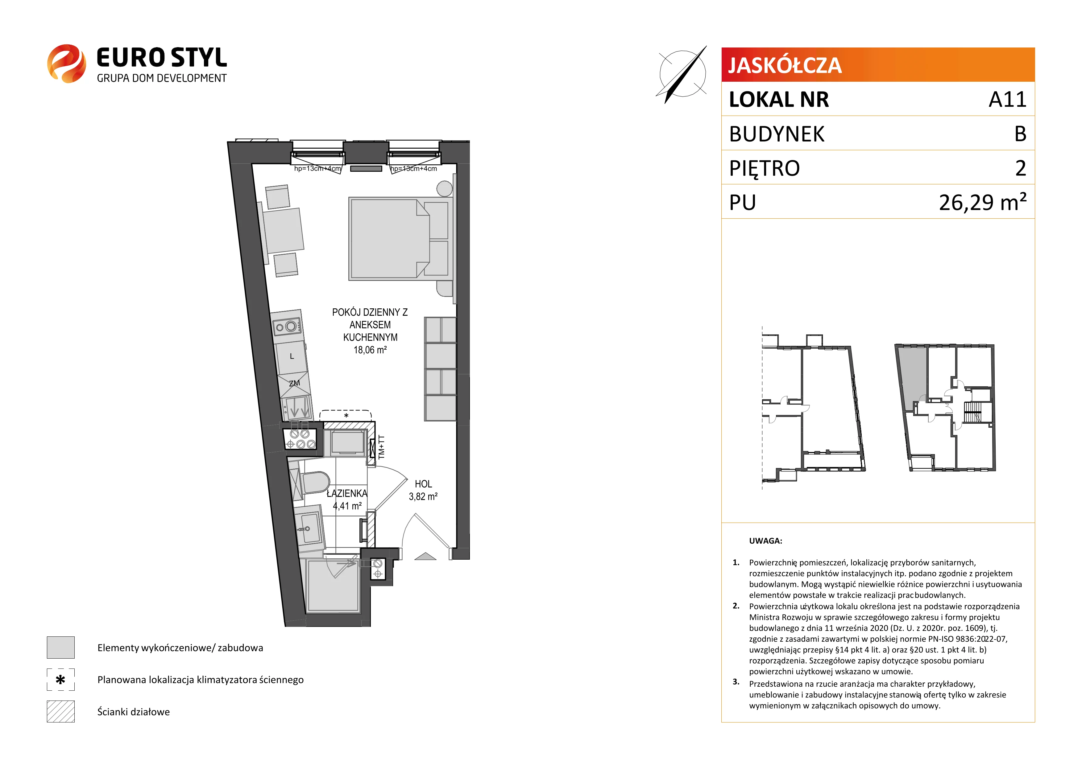 Lokal użytkowy 26,29 m², oferta nr B/11, Jaskółcza - lokale usługowe, Gdańsk, Śródmieście, Dolne Miasto, ul. Jaskółcza