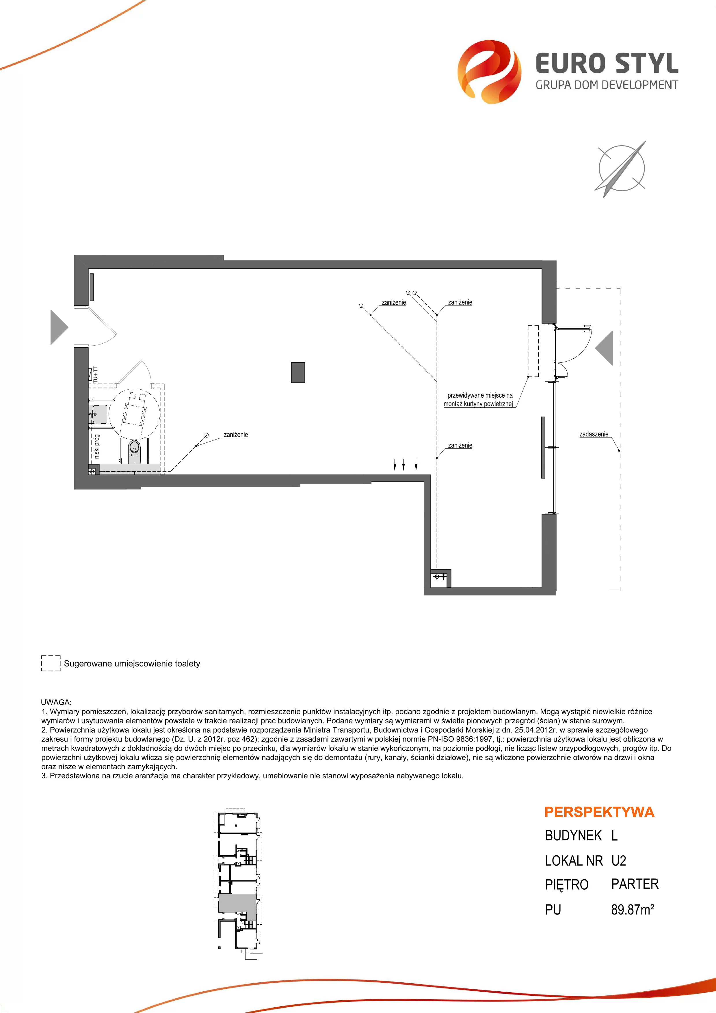 Lokal użytkowy 89,87 m², oferta nr L/2, Perspektywa - lokale usługowe , Gdańsk, Siedlce, ul. Powstańców Warszawskich