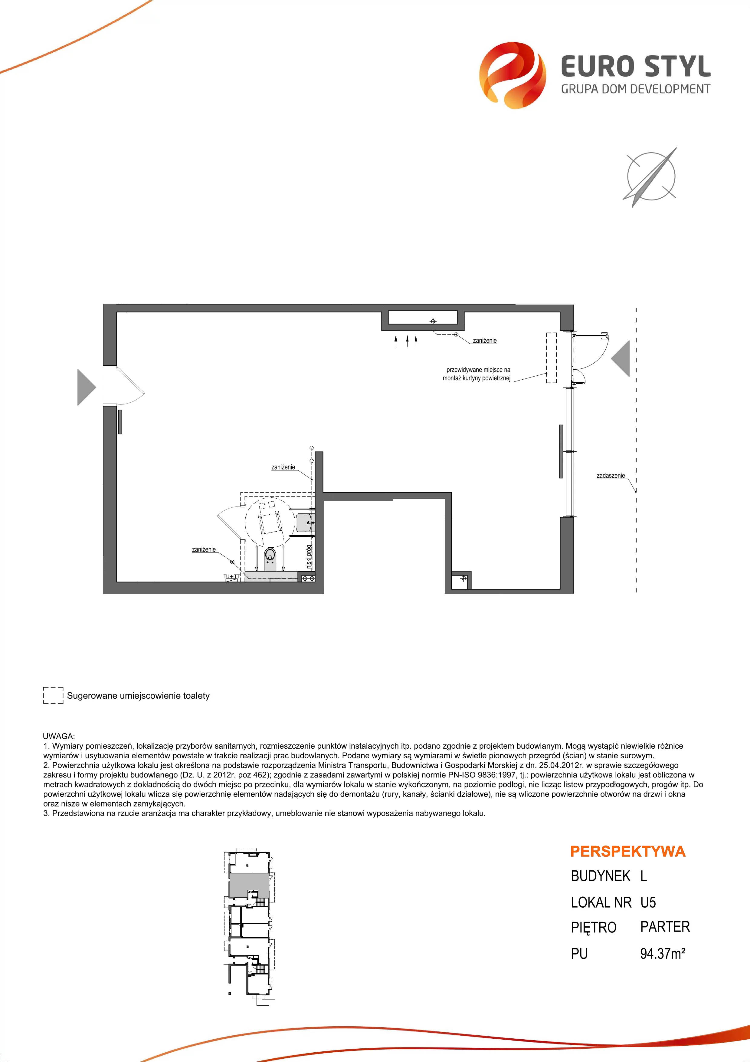 Lokal użytkowy 94,37 m², oferta nr L/5, Perspektywa - lokale usługowe , Gdańsk, Siedlce, ul. Powstańców Warszawskich