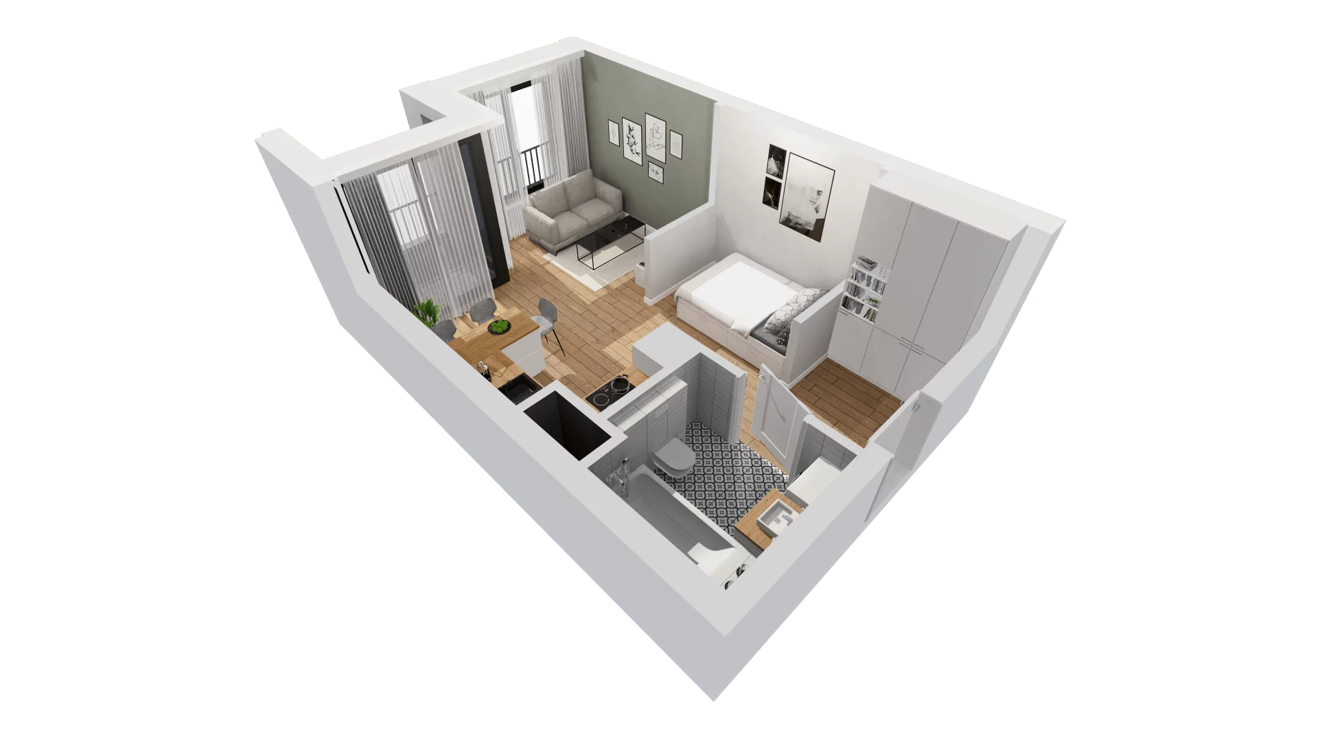 Mieszkanie 31,29 m², piętro 2, oferta nr G/167, DOKI Living - etap II, Gdańsk, Śródmieście, ul. Aleja Doki