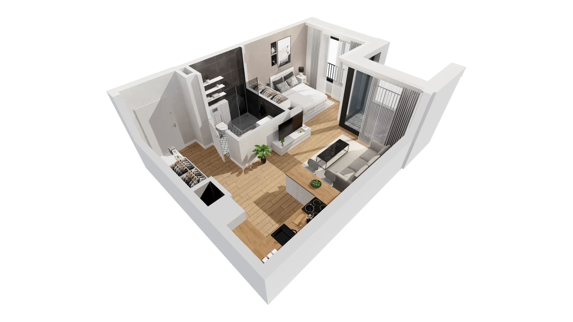 Mieszkanie 35,62 m², piętro 4, oferta nr G/193, DOKI Living - etap II, Gdańsk, Śródmieście, ul. Aleja Doki