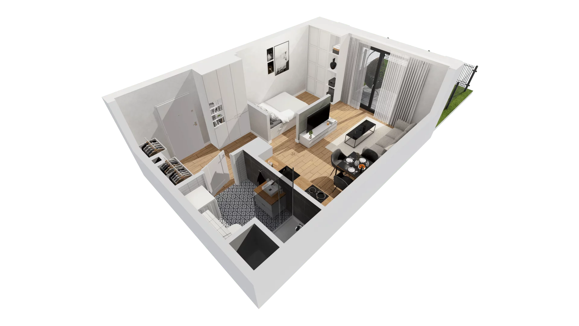 Mieszkanie 34,58 m², piętro 1, oferta nr G/66, DOKI Living - etap II, Gdańsk, Śródmieście, ul. Aleja Doki