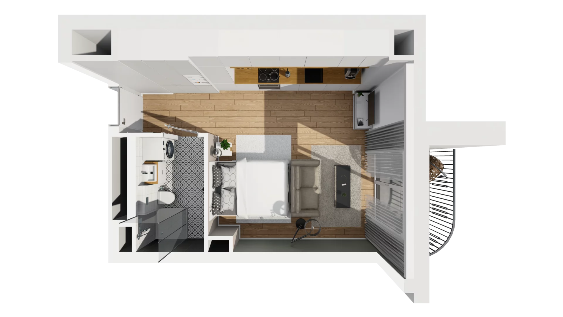 1 pokój, mieszkanie 29,41 m², piętro 3, oferta nr A/40, Esencja, Gdańsk, Śródmieście, Dolne Miasto, ul. Kamienna Grobla / Jałmużnicza
